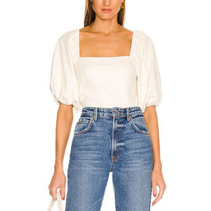 Amanda Uprichard 'Tulane' White Puff Sleeve Top Size XS